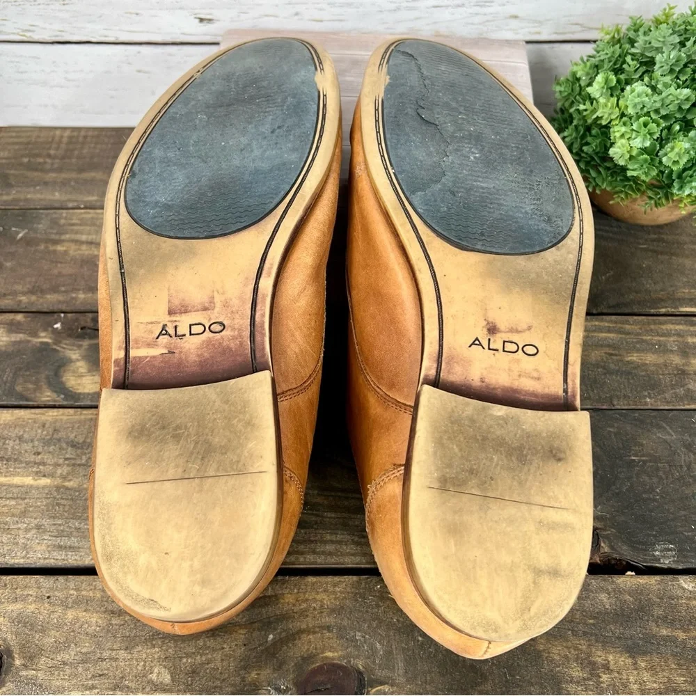 Aldo Men’s Tan Leather Derby Shoes